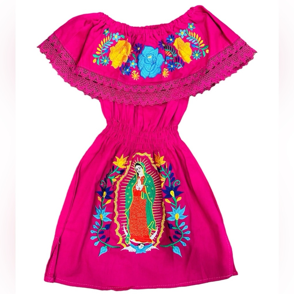 Virgencita Girls Dress Pink